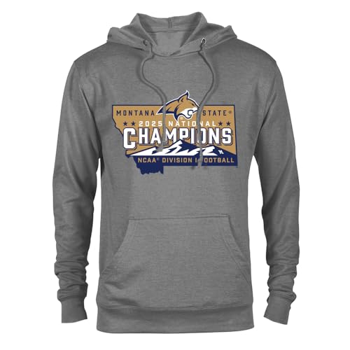Sport Your Gear Officially Licensed Montana State Bobcats 2025 NCAA Division I Football Champions Pullover Sweatshirt Hoodie Athletic Heather Small at Amazon