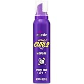 Aussie Miracle Curls Styling Mousse with Coconut Oil, Strong Hold for Curly Hair, Frizz Control &amp; Curl Definition, 6 oz (1 Pack)