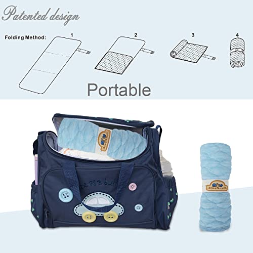 BlueSnail Quilted Thicker Waterproof Changing Pad Liners, 3 Count (Blue