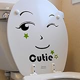 Wall sticker, Hatop Toilet Toilet Stuck Lovely Smiling Face Free To Stick Notebook Stick (B)