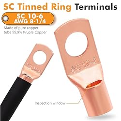 Jeemiter 8 Gauge Wire (50ft Each- Black/Red) Copper
