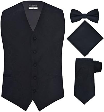 Men's 4pc Paisley Set (M (Chest 42), Black)), By Verdamo