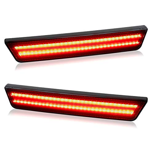 RUXIFEY Sequential LED Side Marker Lights Smoked Rear Sidemarker Compatible with Dodge Challenger 2008 to 2014 Red - Pack of 2 - Thumbnail 6