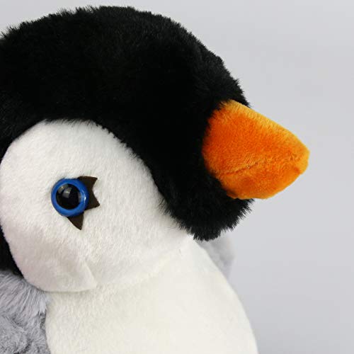 Bstaofy Glow Penguin Stuffed Animal Gray LED Soft Perky Adorable Floppy