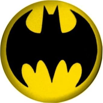 Amazon Com Batman Logo Yellow On Black 1 25 Round Button