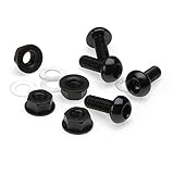 LP-USA TEAM GP License Plate Screw Kit 4 Pack for Motorcycles BLACK