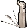 Pipe Lighter Soft Flame Refillable Butane Lighters Czech Pipe Tools Father Day Husband Gift (Black Nickel)