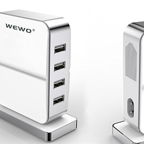 Quick Charge 30W 4-Port USB Travel Wall Charger PowerPort 4 USB Charger with Foldable Plug for iPhone SE / 6s / 6 / 6 Plus, iPad Air 2 / Pro, Samsung Galaxy S7 / S6, Note 5, LG G5(Euro-Plug)