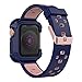 UMTELE Case and Band Compatible with Apple Watch Series 3/2/1 38mm, Silicone Strap with Ventilation Holes and Shock Resistant Bumper Cover Replacement for Apple Watch Series 3/2/1(Blue/Pink,38mm)