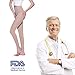 Medical Compression Pantyhose Stockings for Women Men - Plus Size Opaque Support 20-30mmHg Firm Graduated Hose Tights, Treatment Swelling, Edema Varicose Veins, Footless Beige L