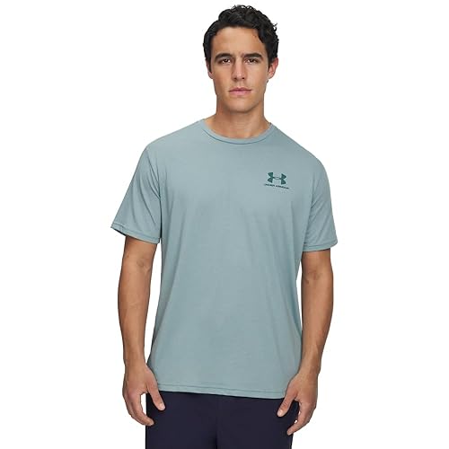 Under Armour Men's Sportstyle Left Chest Short-Sleeve T-Shirt, (323) Serpentine / / Jasper Blue, Medium