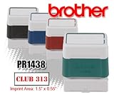 Brother PR1438R6P model PR1438 Pre-inked Stamp for use with Brother Stampcreator Pro System SC-2000,Box of 6 14x38MM, Red