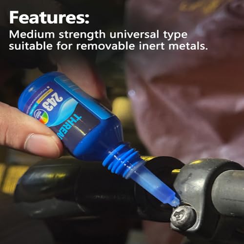 LBOYLOVE® Thread Locker Blue 243, Detachable Blue Dropper Medium Strength Special Thread Locking Adhesive for Lock and Seal Nuts, Bolts, Fasteners and Metals, Threadlocker Against Losening and Leakage