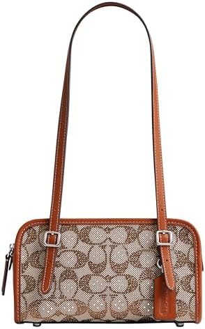 コーチ COACH シグネチャーギャラリートート &パスケース2点セット Coach ZIP SHOULDER BAG IN SIGNATURE JACQUARD, Light Khaki/Chalk