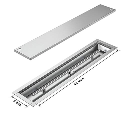 Skyflame Linear Stainless Steel Dropin Fire Pit Pan and Burner with