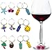 SANHE Wine Glass Charms Tags, Wine Drinker Gift set of 12, Champagne Cocktail Drink Markers (red)