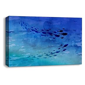 Canvas Wall Art Abstract Ink Storry World Painting Artwork for Home Prints Framed - 12x18 inches