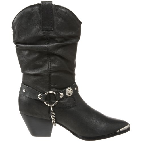 Ladies' Dingo® Pigskin Slouch Harness Boot, BLACK, 9W - Thumbnail 6