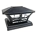 iGlow 1 Pack Black Outdoor Garden 6 x 6 Solar SMD LED Post Deck Cap Square Fence Light Landscape Lamp PVC Vinyl Wood