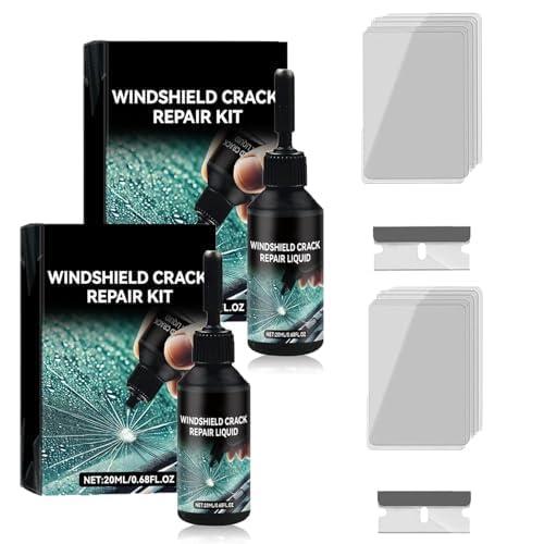 2PCS WINDSHIELD CRACK REPAIR KIT, WINDSHIELD REPAIR TOOL KIT CHIPS AND GAPS AUTO GLASS REPAIR TOOL, CAR WINDSHIELD GAP REPAIR FLUID AUTO WINDSHIELD REPAIR TOOL, QUICK REPAIR WINDSHIELD REPAIR TOOL