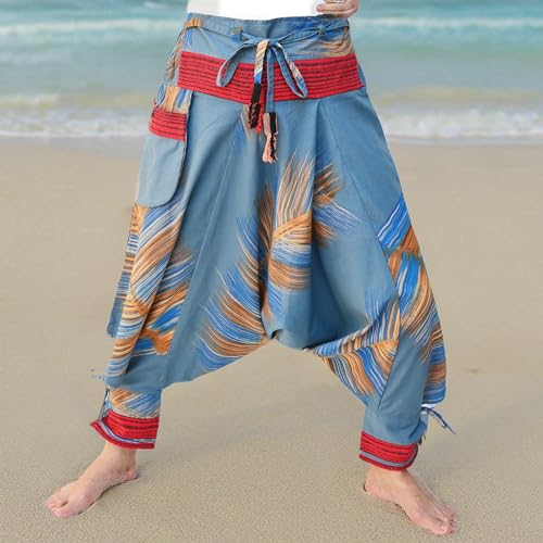 Muji Traditional Japanese Pants Linen Pants Men Samurai Pants