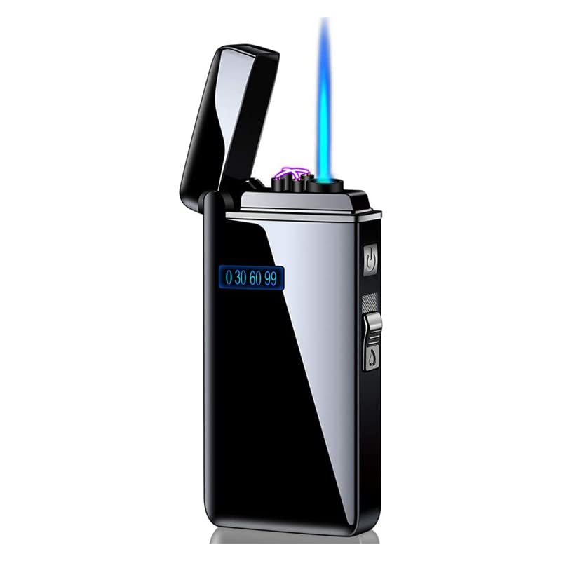 Dual Arc Lighter Jet Flame Torch Cigar USB Lighter 2 in1 Rechargeable Windproof Flameless Good for Cigarette Cigar Candle Pipe