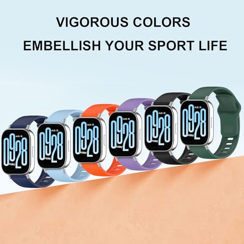 BDIG Strap Compatible with Xiaomi Watch Xiaomi Redmi Watch 5 Active/5 Lite Bracelet, 6 Pieces Soft Silicone Sports Bracelets Compatible with Redmi Watch 5 Active Men Women