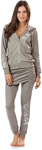 VERTIGO PARIS Women's Metallic Print Jacket and Skirted Pants Jog Set