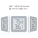 Homidy Digital Hygrometer Indoor Thermometer, Xiaomi Mijia 360°HD E-Ink Screen Room Humidity Guge Swiss Sensirion Industrial Grade High Accuracy Temperature Humidity Meter (Fashion White-2 Pack)