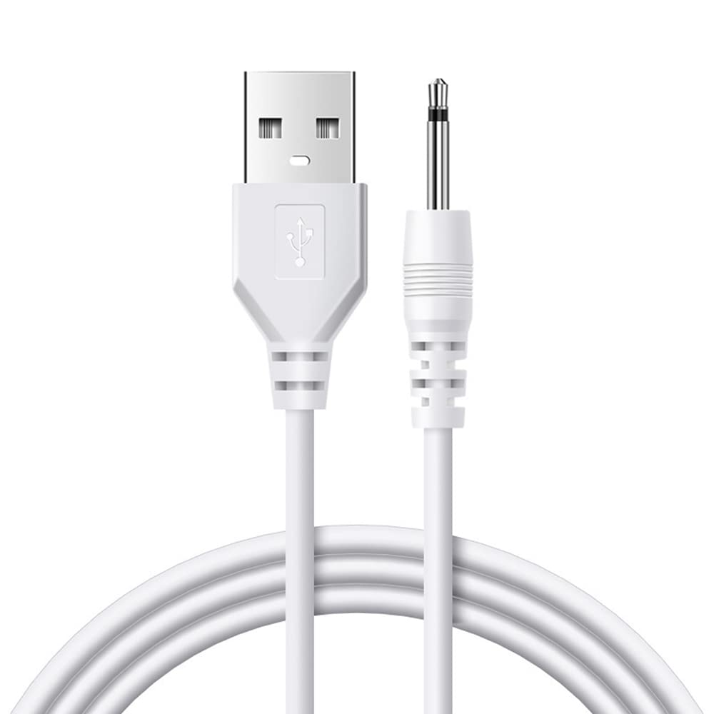 YFFSFDC ハンディマッサージャー用USB充電ケーブル 交換用 1m充電ケーブル 吸うやつのコード 高速DC充電ケーブル デンマ充電コードなどにも対応 直径2.5mm、長さ17mm 電マアタッチメント付き（5 V/1 Aより大きい充電器は使用しないでください） の商品画像