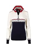 Dale of Norway Women's Lahti Feminine Sweater, Navy/Raspberry/Off White, Medium