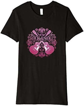 Womens Vintage Guitar Rock n Roll T Shirt Small Black