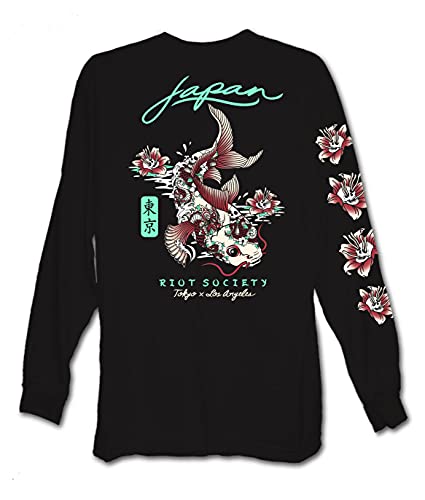 Riot Society Men's Long Sleeve Graphic and Embroidered Fashion T-Shirt