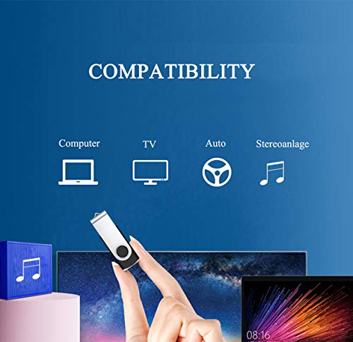 VIEWFUN 5 Stück USB Stick 4GB USB 2.0 Flash Drive Speicherstick USB-Flash-Laufwerk Memory Stick 360° Drehbar Metall… – Bild 6