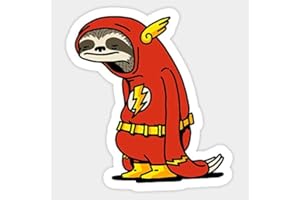 D STICKY COMPANY Sloth Flash Funny Bumper Laptop,MacBook Decal Sticker (4 INCH)