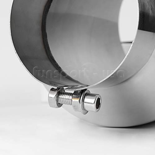 4 Inch Inlet Chrome Exhaust Tip, AUTOSAVER88 Universal Stainless Steel Diesel Exhaust Tailpipe Tip for Truck Cars, 4 x 7 x 18 Bolt/Clamp On Design. - Thumbnail 2
