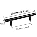 Probrico (5 Pack 3-3/4 Inch Hole Centers Cabinet Handles Black Kitchen Cabinet Pulls, Euro T Bar Drawer Handles Dresser Cabinet Pulls Hardware, 6 Inch Total Length