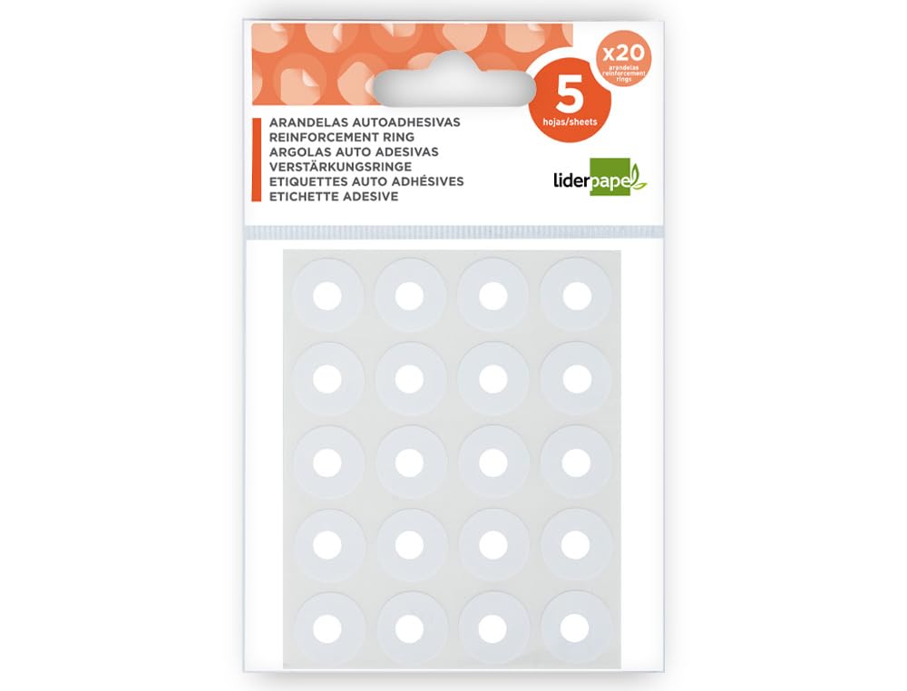 Liderpapel Self-Adhesive Washers White Envelope of 5 H