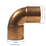 Libra Supply 2'', 2 inch, 2-inch 90-Degree Elbow C x C, (click in for more size options)Copper Pressure Pipe Fitting Plumbing Supply