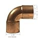 Libra Supply 2'', 2 inch, 2-inch 90-Degree Elbow C x C, (click in for more size options)Copper Pressure Pipe Fitting Plumbing Supply