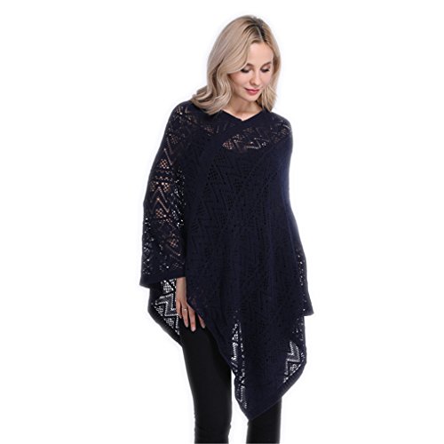 Leoparts Women Soft Knitted Pullover V Neck Batwing Poncho Cape Spring Sweater Cloak Shawl