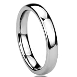 4MM Titanium Womens Rings High Polished Classy Domed Comfort Fit Wedding Bands