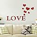 Alrens_DIY(TM) 11pcs Love Letter Hearts DIY Patterns TV Background Decor Mirror Surface Crystal Wall Stickers Acrylic 3D Home Decal Living Room Murals Wall Paper adesivo de Parede (Red)