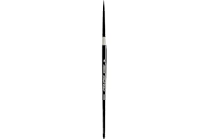 Silver Brush Limited 3000S-4 Black Velvet Round Paintbrush for Watercolor, Gouache, Inks, & Dyes, Size 4, Short Handle