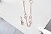 Elizabeth Oblong Link Double Chain Womens Fashion Lanyard Necklace (Rose Gold)
