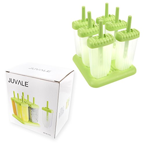 Ice Pop Mold - 6 pack Ice Pop Maker Reusable BPA-Free Plastic Freeze Pop Molds for Homemade Iced Snacks, Green