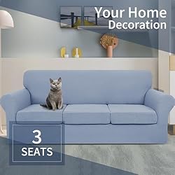 JIVINER Newest 4 Pieces Couch Covers for 3 Cushion