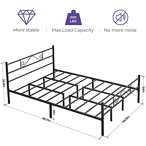 GreenForest Queen Bed Frame with Headboard Metal Platform Bed with