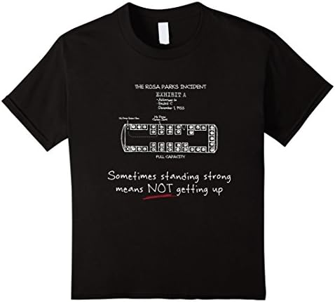 Kids Rosa Parks Bus Schematic Incident 1955 Civil Rights T-Shirt 10 Black