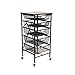 Origami Foldable 4 Tier Drawer Wood Shelf, Black